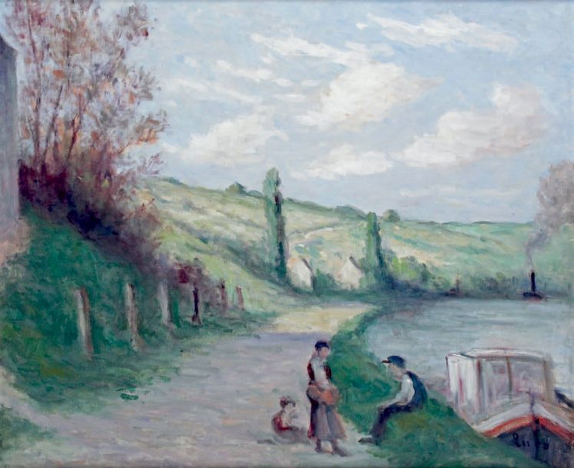 ROLLEBOISE, STOP ON THE EDGE OF THE SEINE by Maximilien Luce