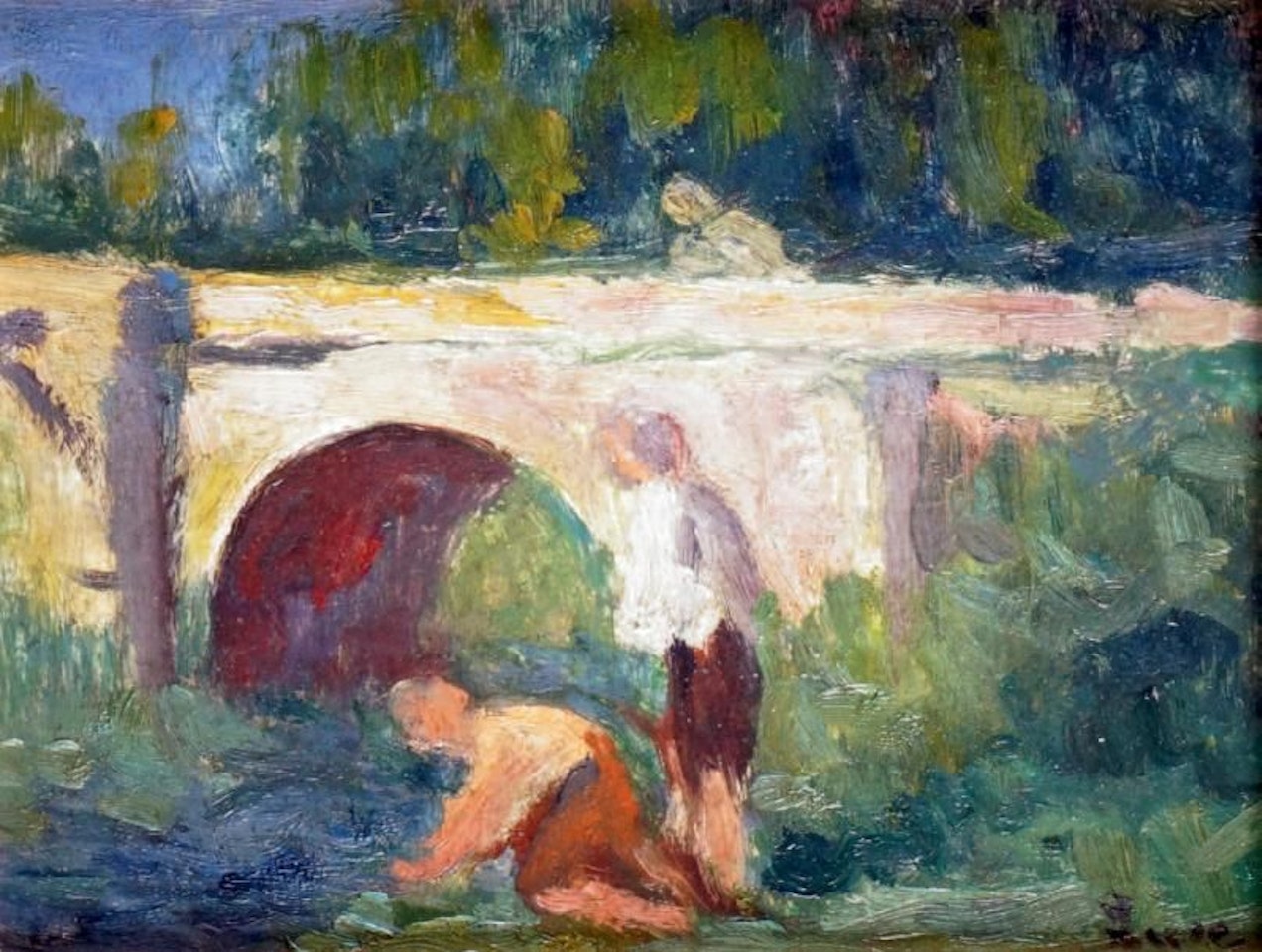 NEAR THE STONE BRIDGE by Maximilien Luce