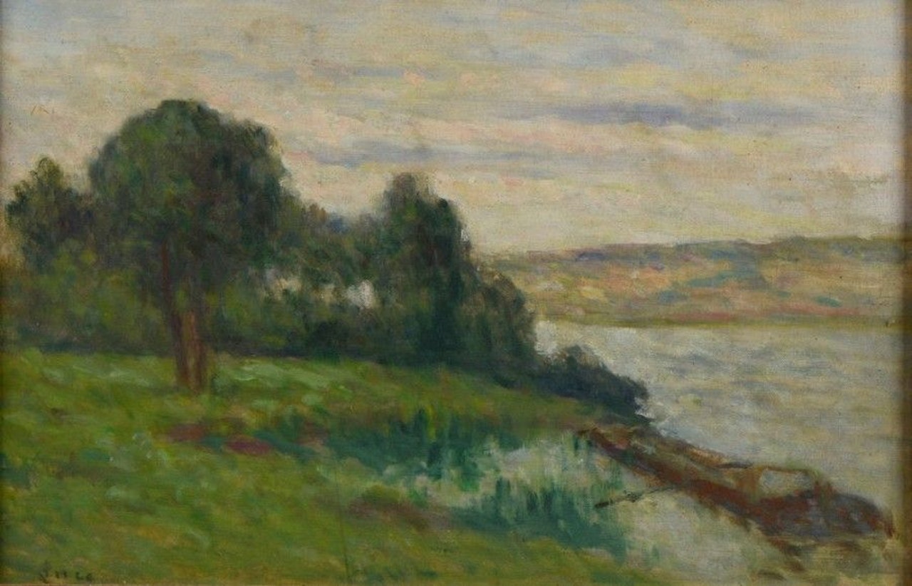 Péniche à Rolleboise by Maximilien Luce