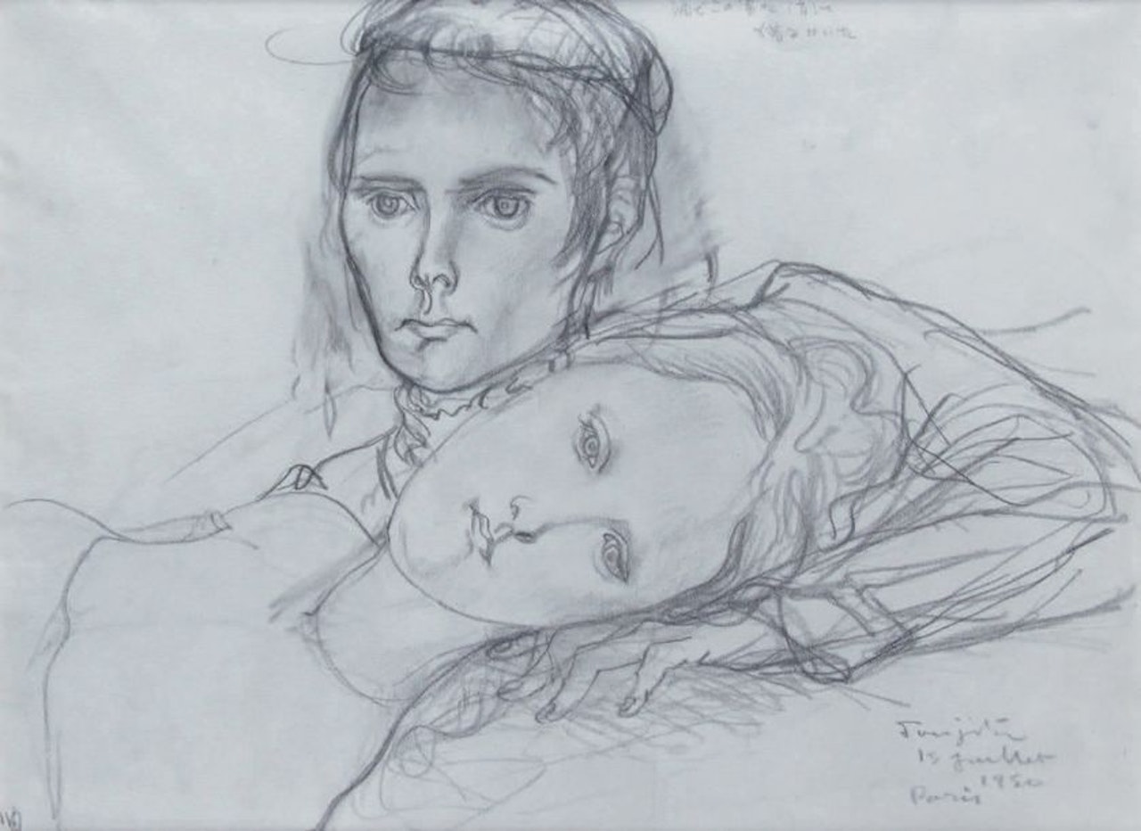 THE TWO FRIENDS, PARIS by Leonard Tsuguharu Foujita