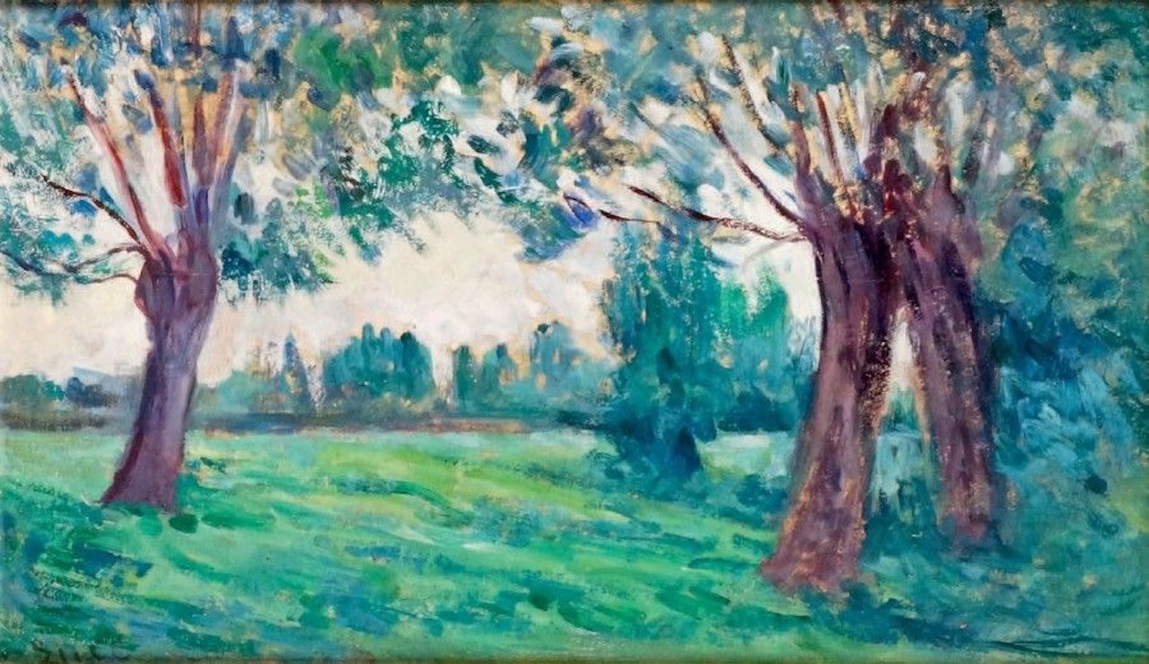 LANDSCAPE OF BESSY-SUR-CURE IN YONNE by Maximilien Luce