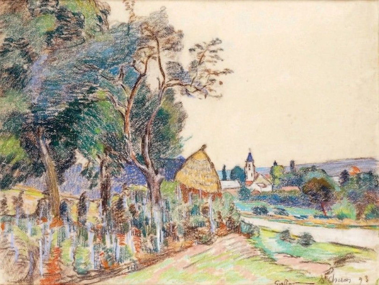 THE VILLAGE OF SAINT-CHÉRON IN ESSONNE by Armand Guillaumin