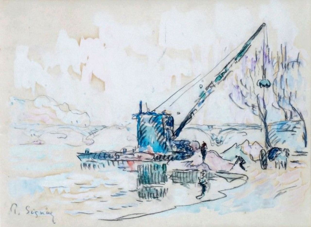 PARIS, EDGE OF THE SEINE by Paul Signac