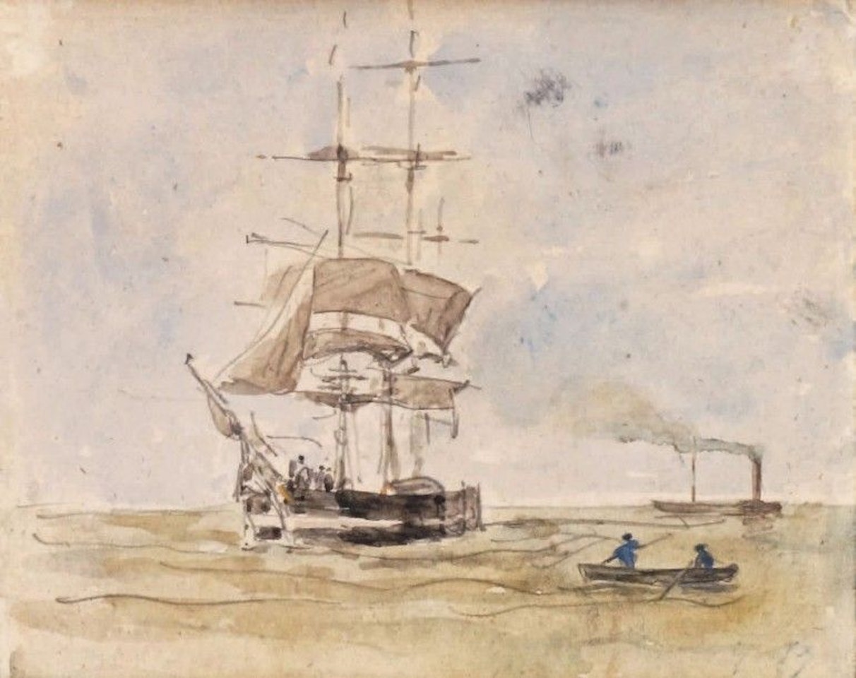 SAILING SHIP by Eugène Boudin