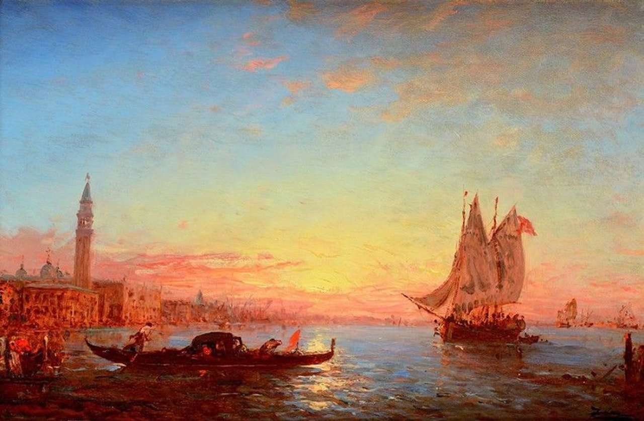 Vue de Venise au soleil couchant by Félix Ziem
