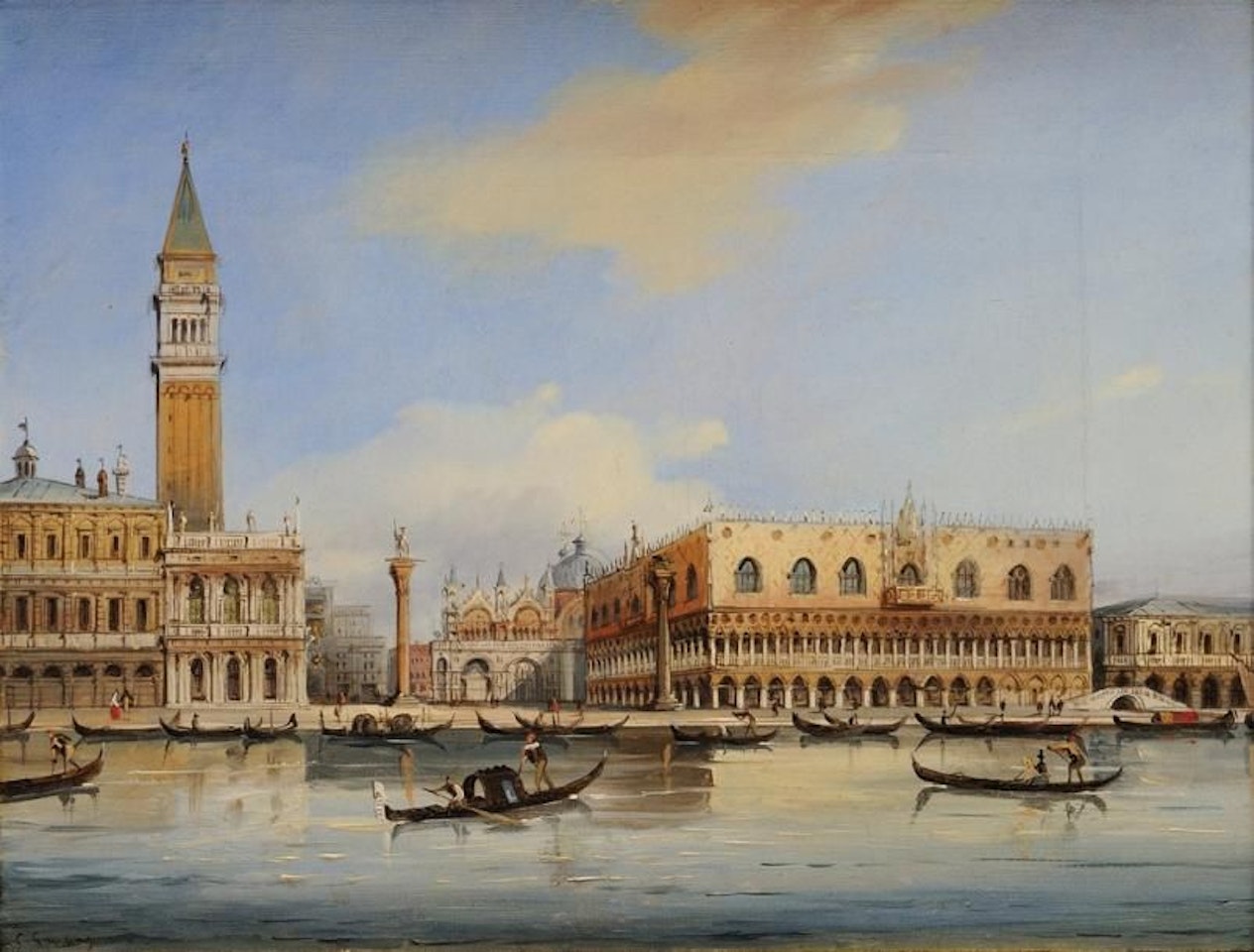 Vue du Palais Ducal du bassin de San Marco by Carlo Grubacs