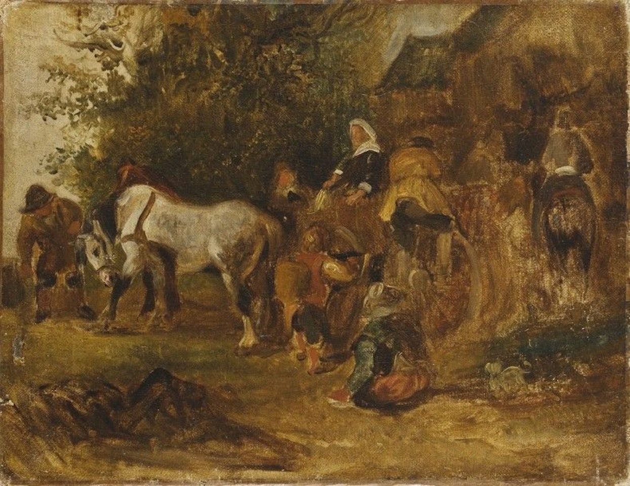 Fermiers aux champs by French School