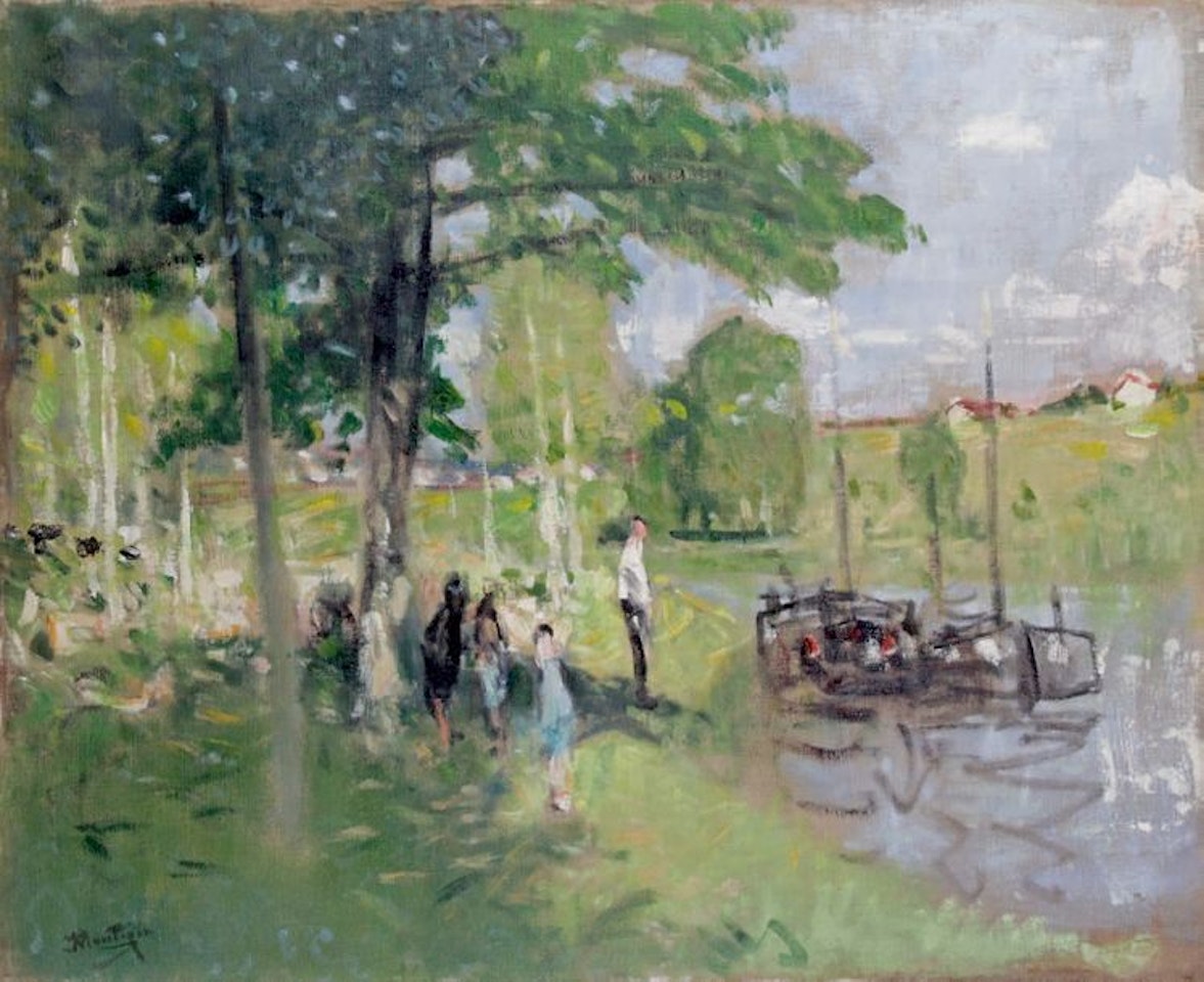 BARGE IN SAINT MAMMÈS by Pierre Eugène Montezin
