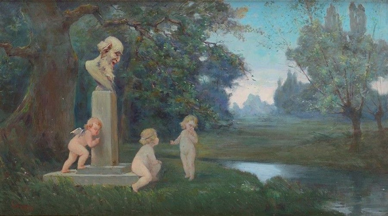 Paysage aux amours by French School