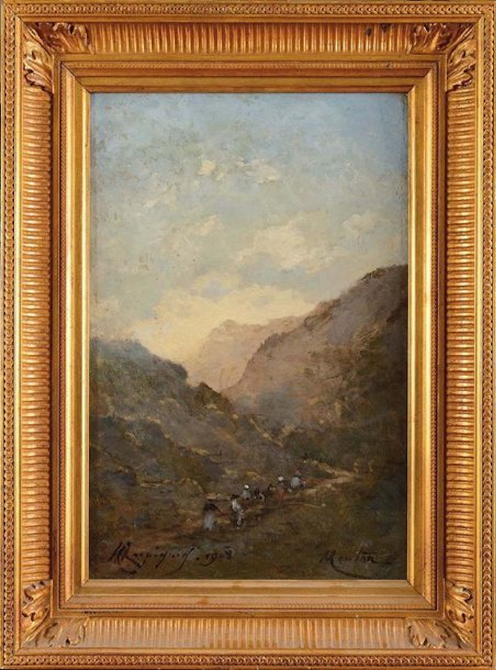 Mountainous landscape by Henri Harpignies