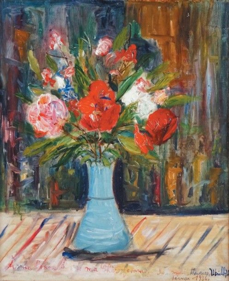 VASE OF FLOWERS, FEBRUARY 1936 by Maurice Utrillo
