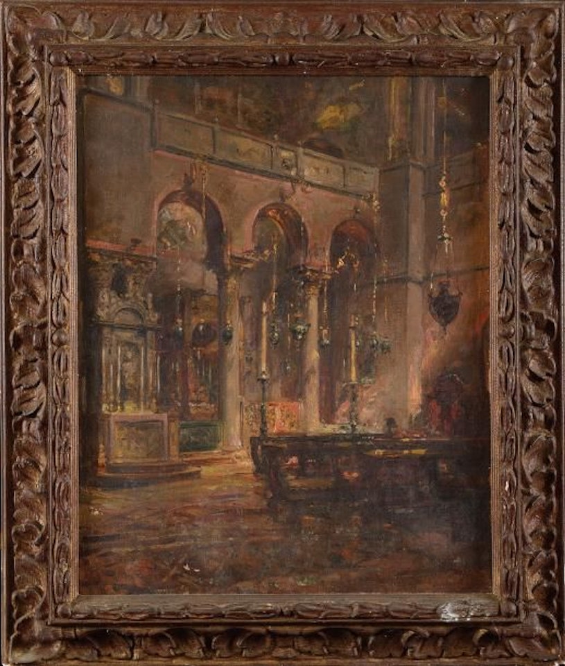 Intérieur d"église by Henri Émilien Rousseau