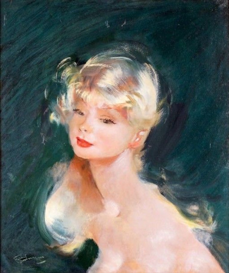PORTRAIT OF A YOUNG GIRL WITH BLOND HAIR by Jean Gabriel Domergue