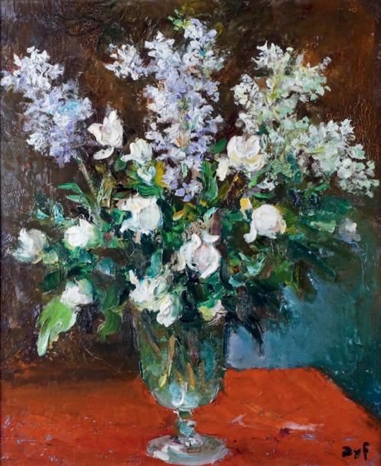 LARGE VASE OF WHITE FLOWERS by Marcel Dyf