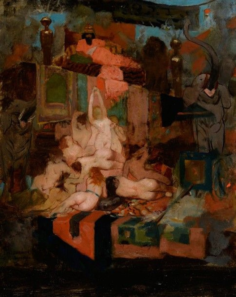 Sardanapale Huile sur panneau by Georges Antoine Rochegrosse