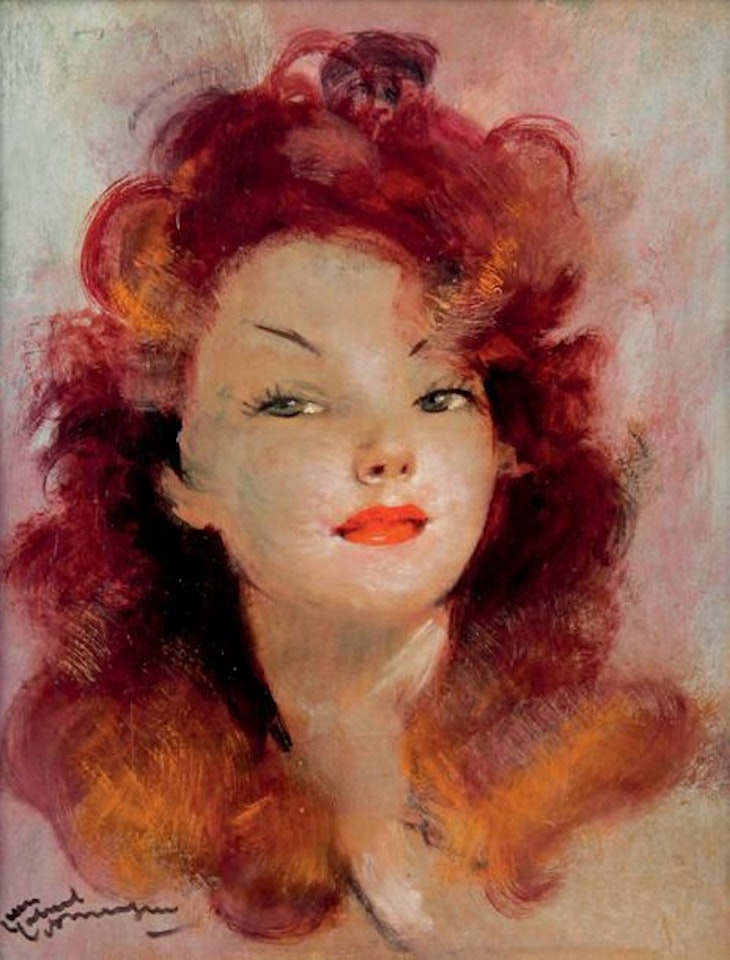 THE BEAUTIFUL RED HEAD by Jean Gabriel Domergue