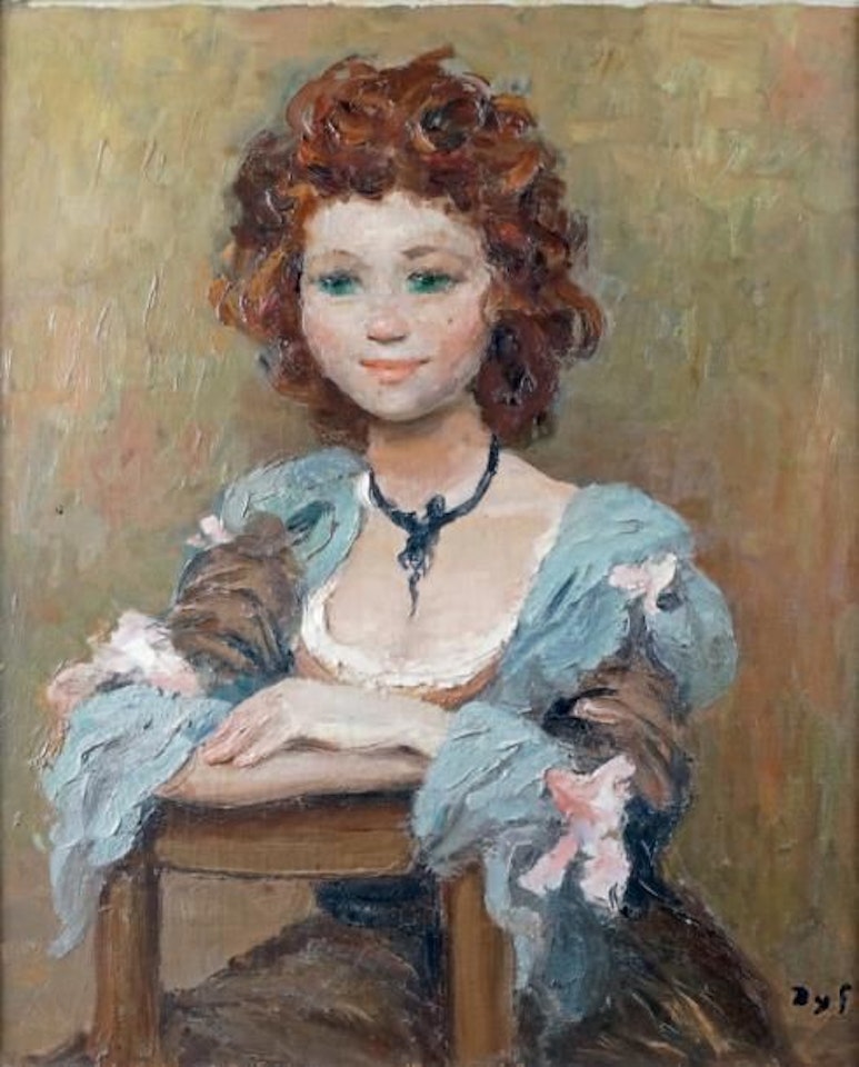 SEATED YOUNG GIRL by Marcel Dyf