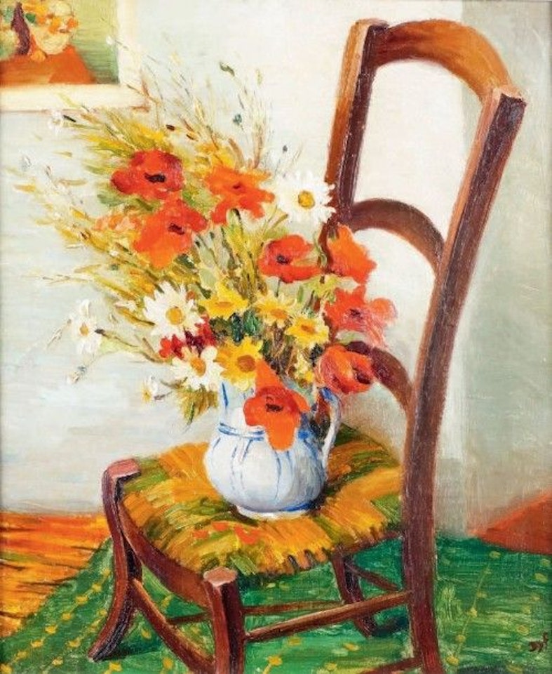STILL LIFE WITH A BOUQUET OF FIELD FLOWERS by Marcel Dyf