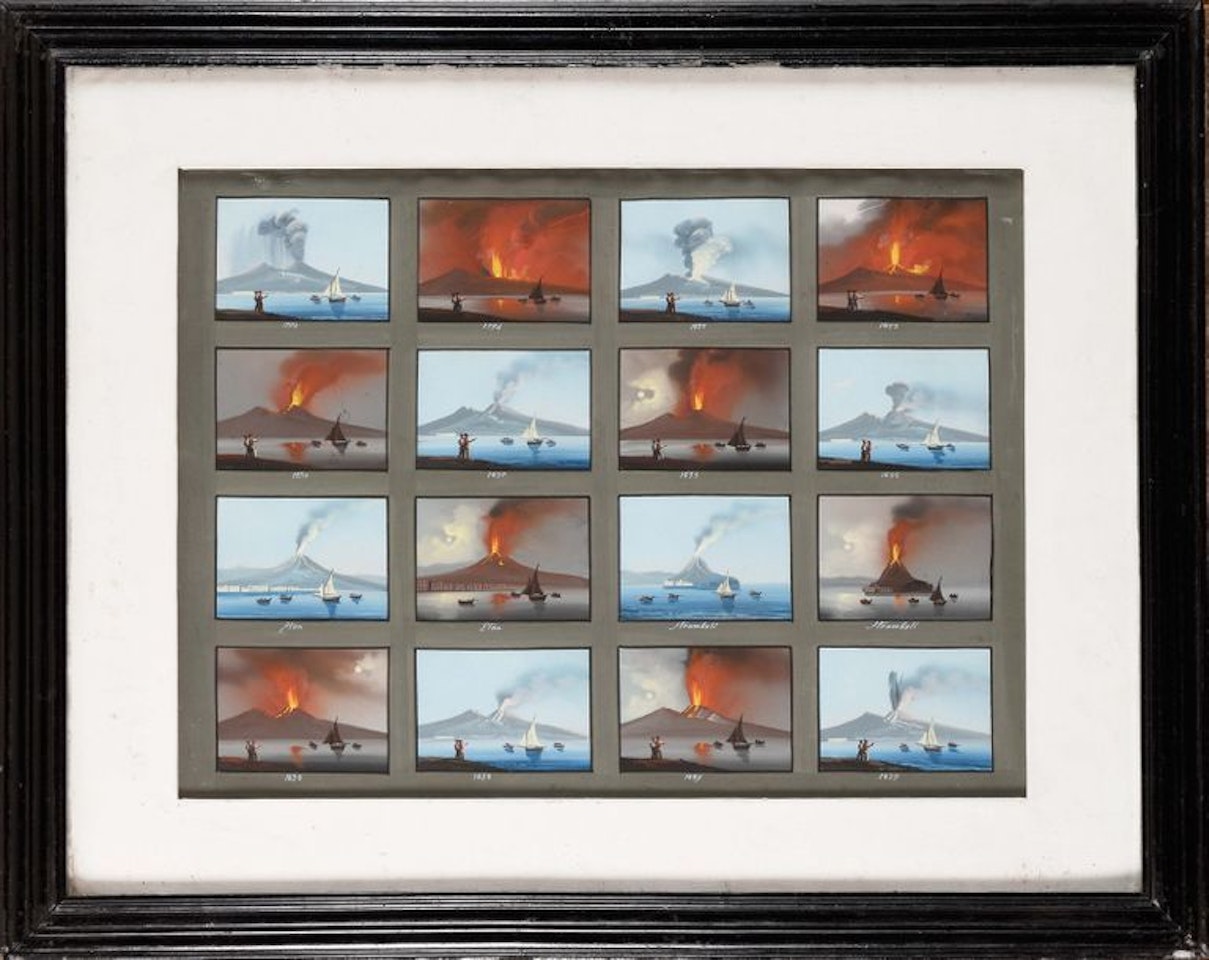 Eruption du Vésuve de 1794; Eruption de l"Etna et du Stromboli by Italian School