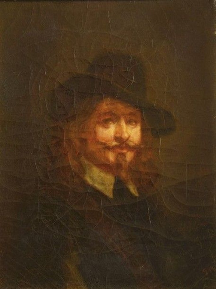 Portrait of a man with a hat by French School