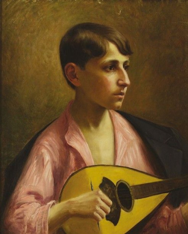 Jeune joueur de mandoline by French School