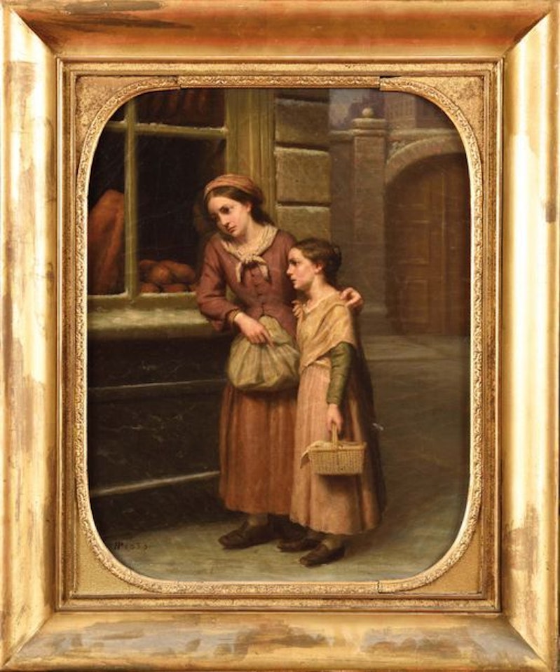 Mother and her daughter by French School