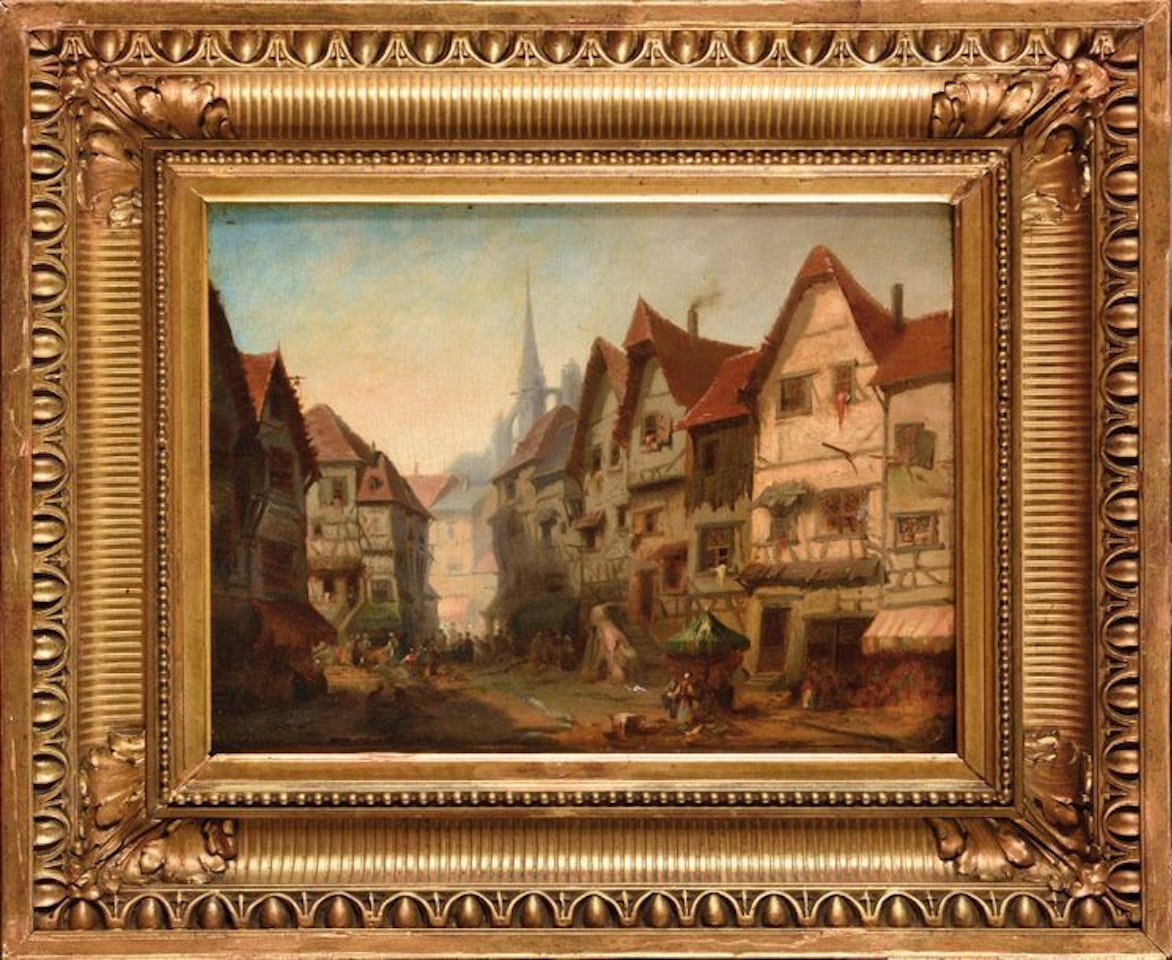 Village scene by French School