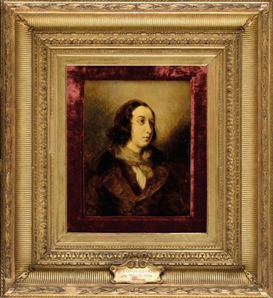 George Sand habillée en homme, novembre 1834 by Eugene Delacroix