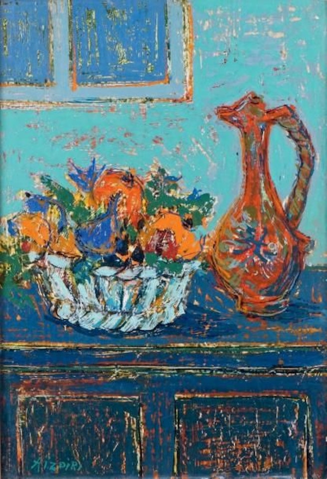 STILL LIFE WITH A CUP OF FRUIT AND EMERGING by Paul Aizpiri