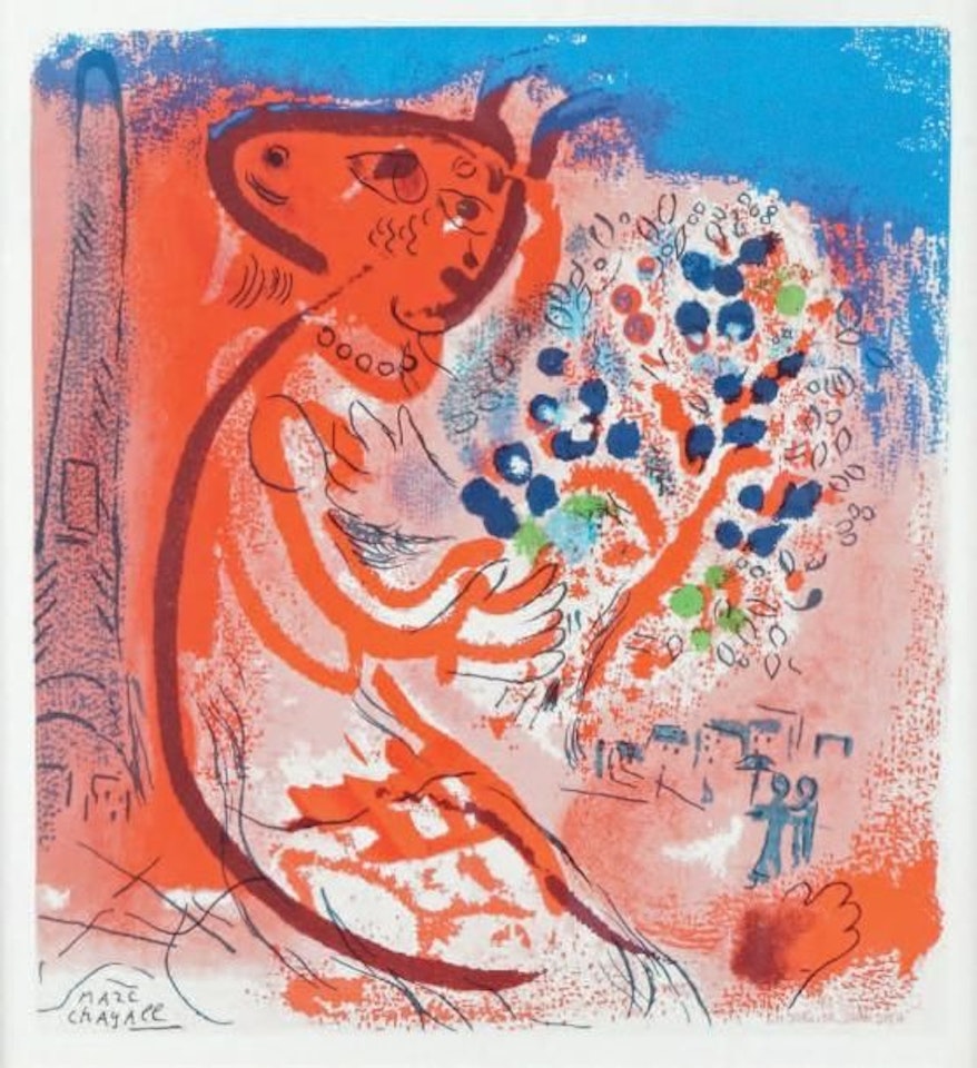 CHARACTER RIDING ON A HORSE by Marc Chagall