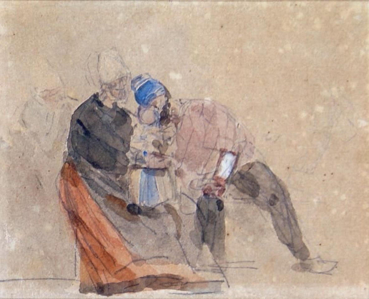 COUPLE AND CHILD by Eugène Boudin