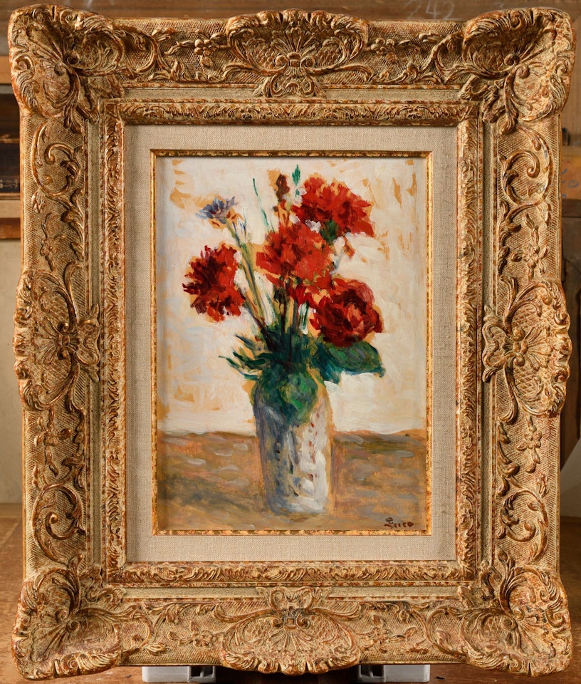 Vase of carnations by Maximilien Luce