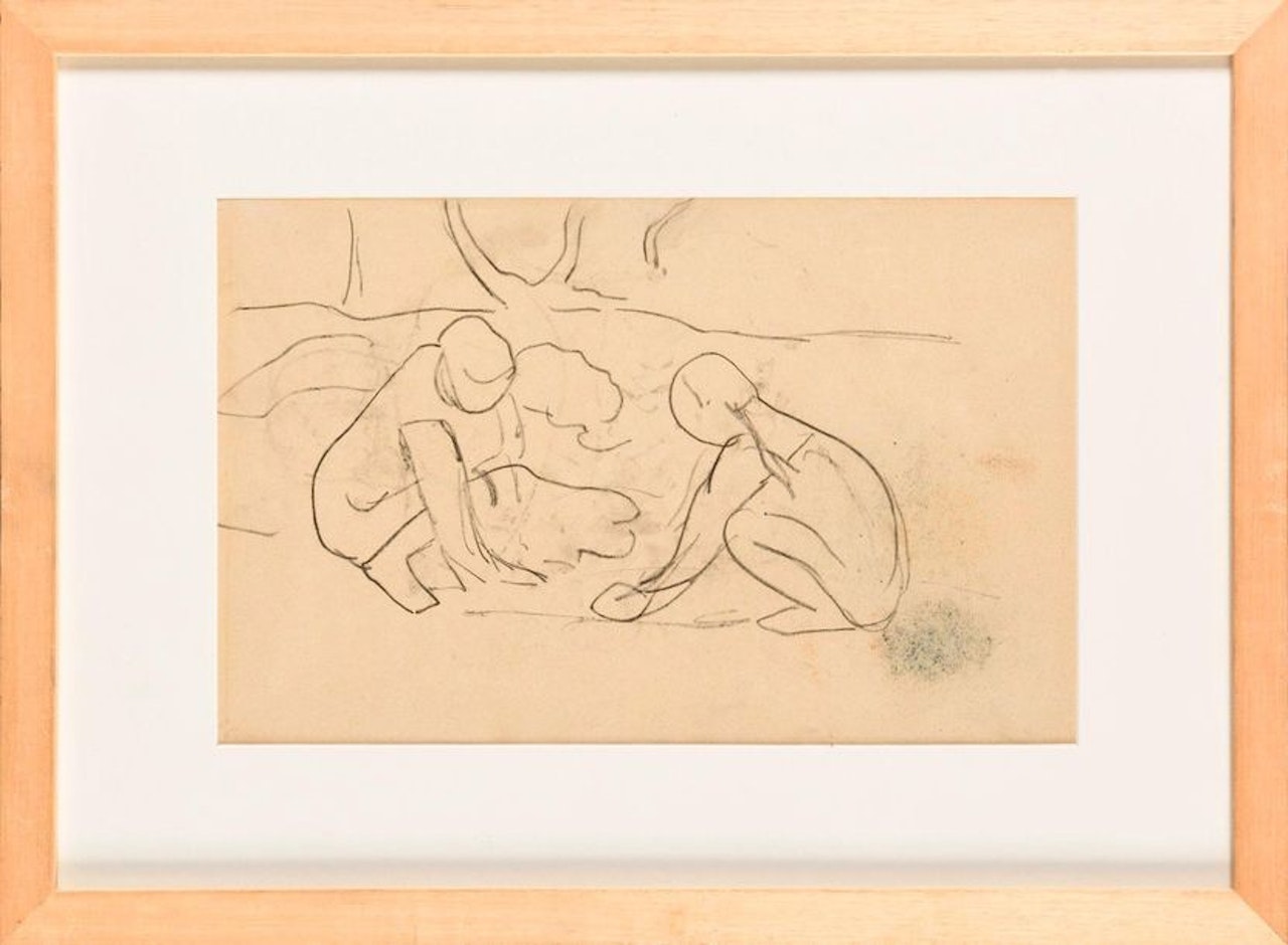 Two women by a stream by Paul Gauguin