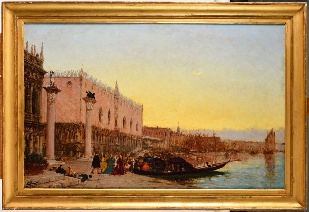 Venise, embarcadère du Palais ducal by Félix Ziem