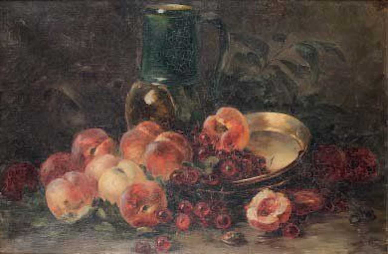 STILL LIFE WITH CHERRIES AND PEACHES by French School