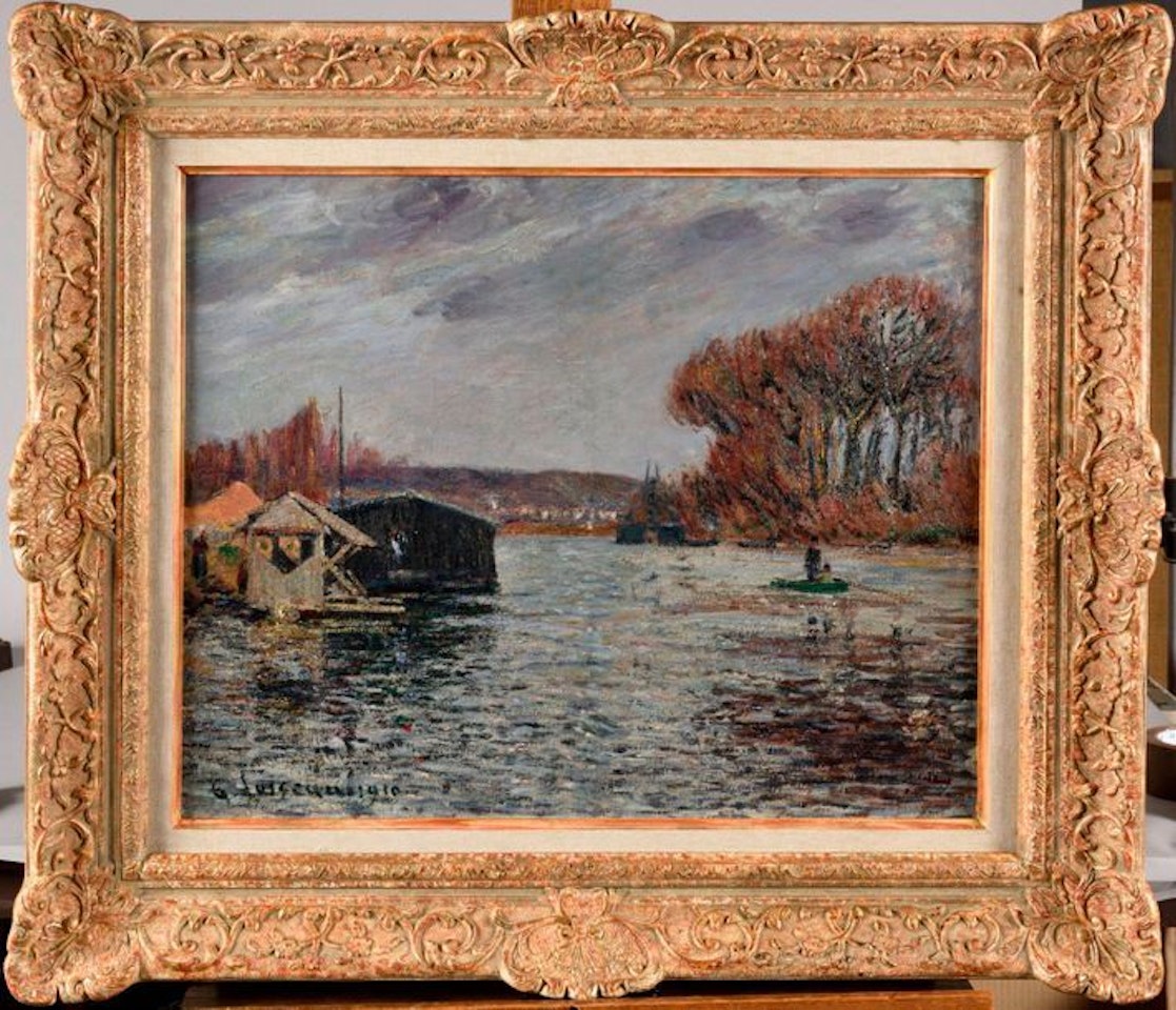 Le bateau lavoir sur la Seine by Gustave Loiseau