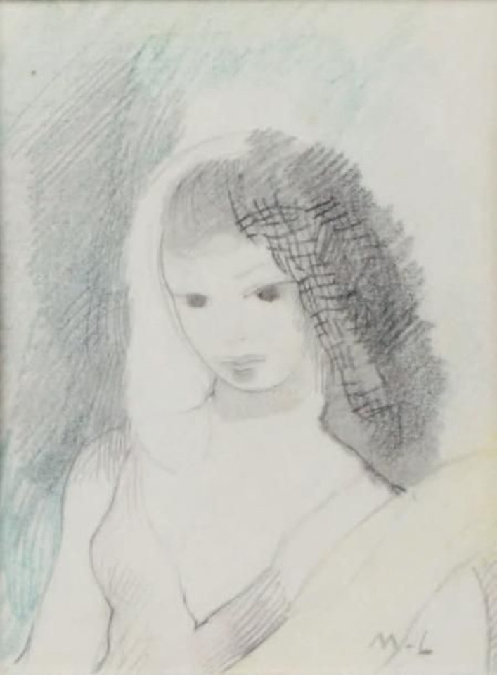 YOUNG PENSIVE GIRL by Marie Laurencin