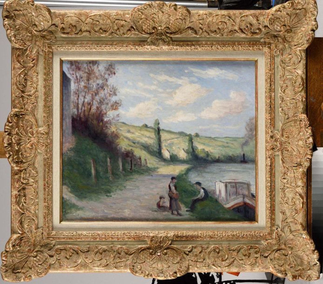 Rolleboise, halt on the banks of the Seine by Maximilien Luce