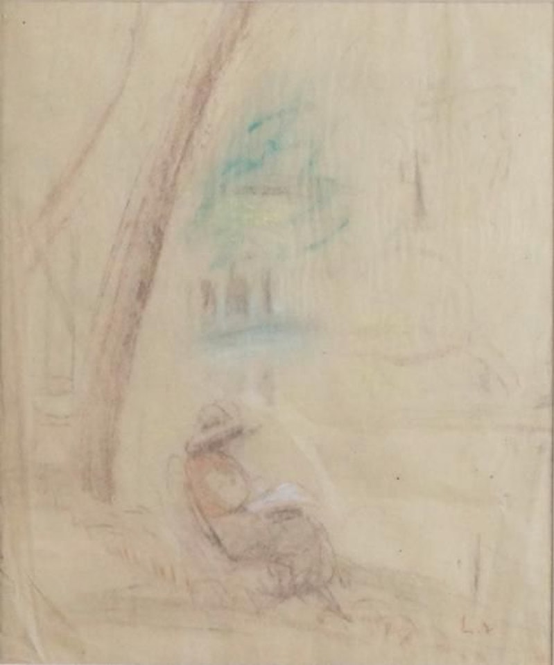 WOMAN READING BY THE WATER by Louis Valtat