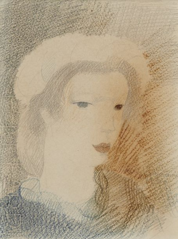 Young girl with a bonnet by Marie Laurencin