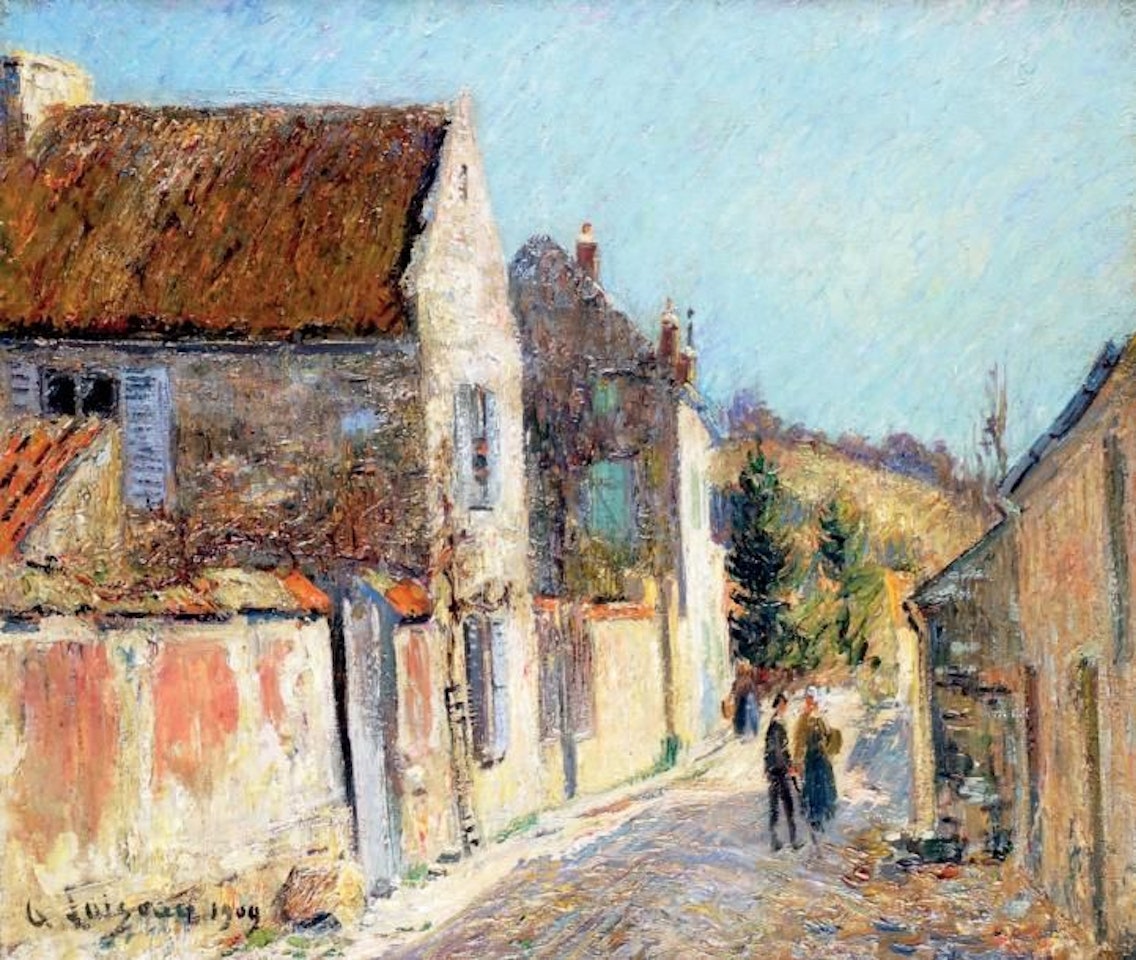 LIVELY VILLAGE STREET by Gustave Loiseau