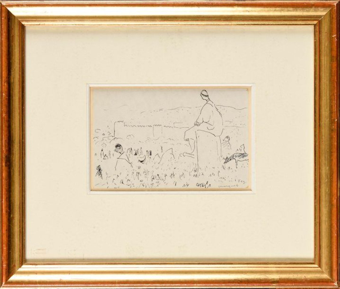 Bedouins contemplating the ramparts of Fez, Morocco by Albert Marquet