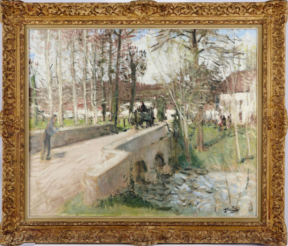 Pont des Osmaux près de Dreux by Pierre Eugène Montezin
