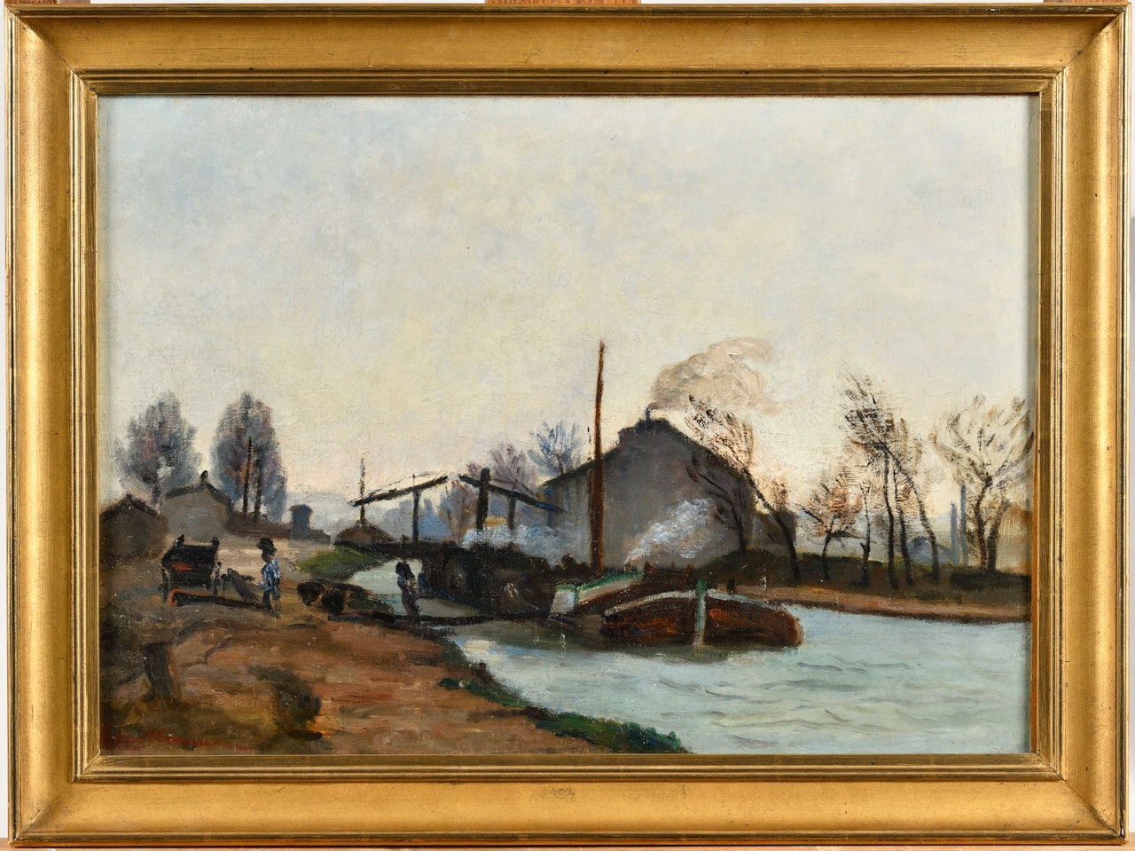 Canal side in Ile-de-France by Armand Guillaumin