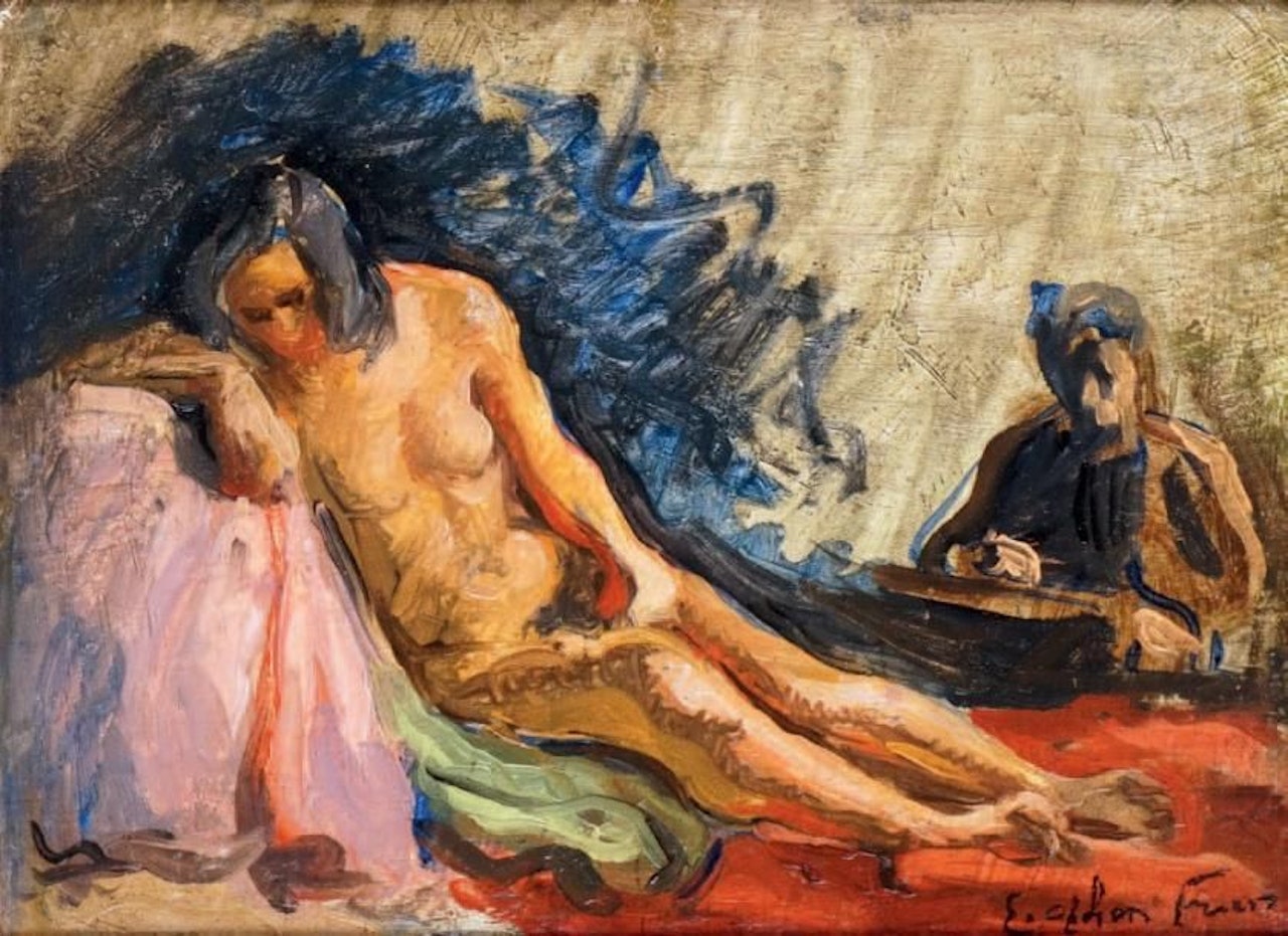 THE PAINTER AND HIS MODEL by Othon Friesz