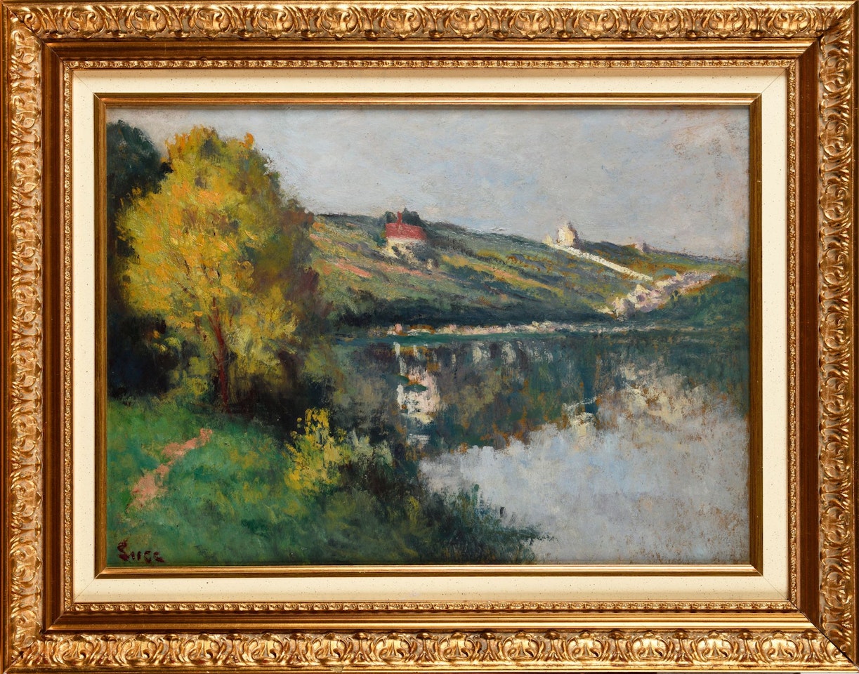 Rolleboise, la Seine devant l"église by Maximilien Luce