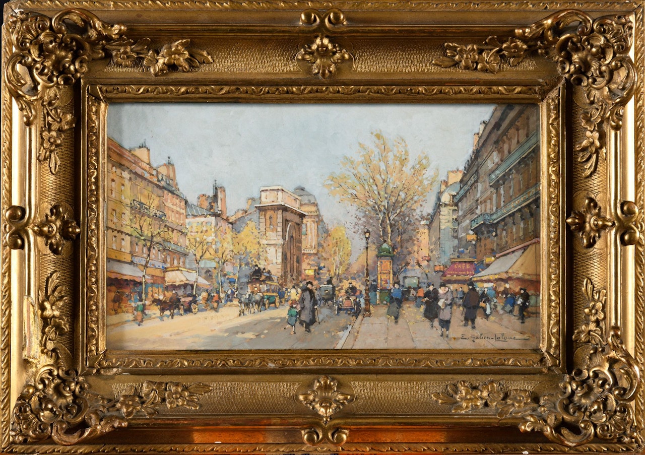 Porte Saint-Martin and the boulevards by Eugene Galien-Laloue