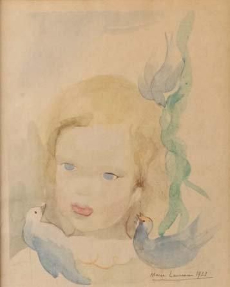 FILLET ET COLOMBES by Marie Laurencin