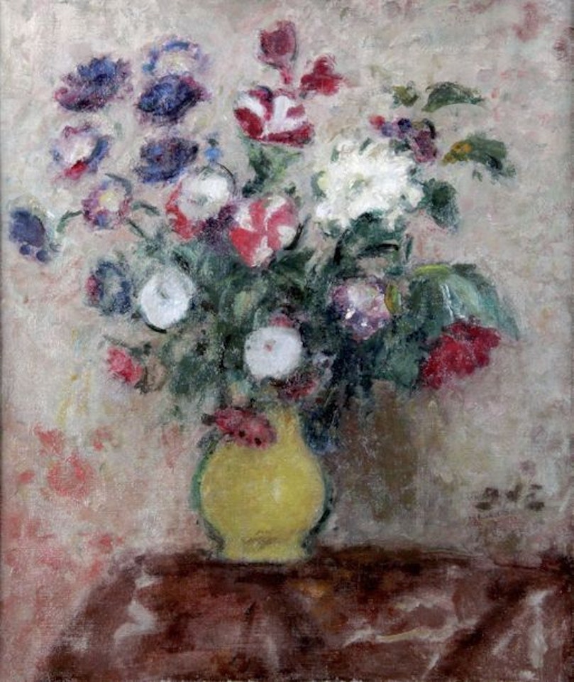 Vase of anemones and Volubilis by Georges d’Espagnat