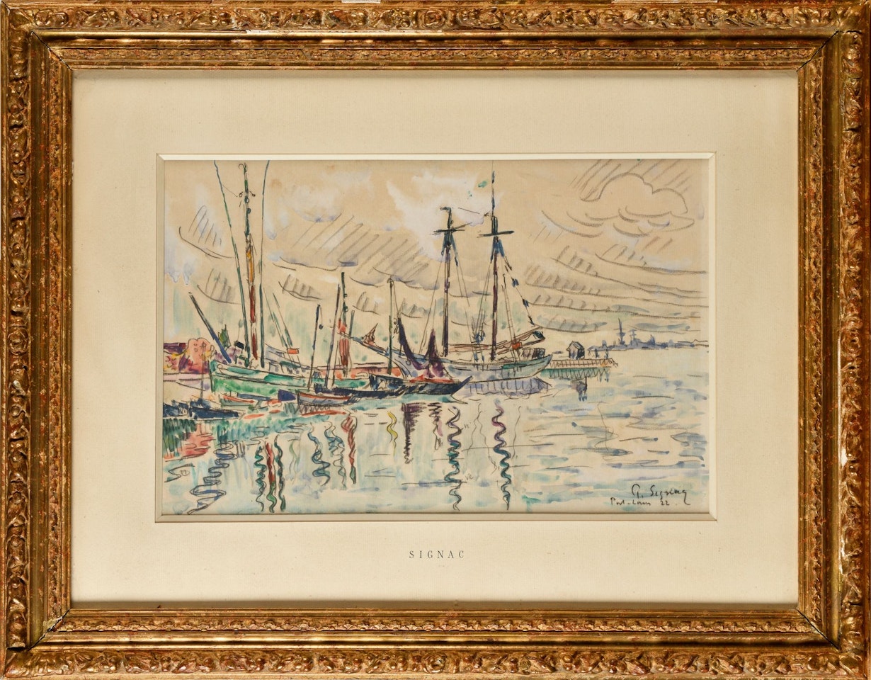 Sailboats and Boats in Port-Louis, Brittany by Paul Signac